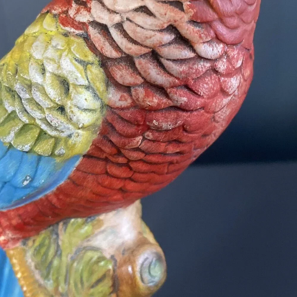 Vintage 1982 Holland Mold Ceramic Parrot Figure 10